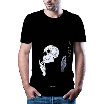 2019 karstākie jaunākās 3D animācijas ainavu drukāšanas vīriešu T-krekls apģērbu ar īsām piedurknēm o-veida kakla 3D modes vīriešu T-krekls XXS 6XL