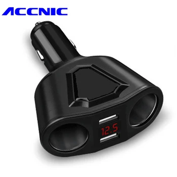 ACCNIC 5V 3.1 Dual USB Auto Lādētājs Ar 2 Automašīnu Vieglāku Spēļu Auto USB Auto Voltmetrs Displejs 120W iPhone 8 7 6 Samsung S7 S8