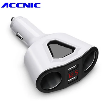 ACCNIC 5V 3.1 Dual USB Auto Lādētājs Ar 2 Automašīnu Vieglāku Spēļu Auto USB Auto Voltmetrs Displejs 120W iPhone 8 7 6 Samsung S7 S8