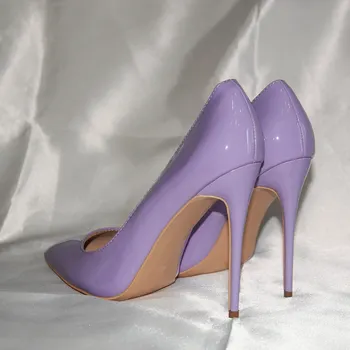 Veowalk Klasisks Dizains Sieviešu Norādīja Toe Augsta Papēža Kurpes, Elegants OLU Modes dāmas Paslīdēt uz Sūkņi Sieviete augstpapēžu kurpes Gaiši Violeta