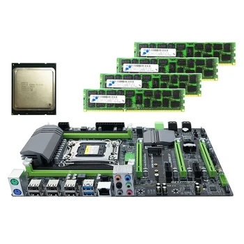 KARSTĀ-X79 LGA2011 Pamatplates Combo ar E5 2620 CPU 4-Ch 16GB(4X4GB)DDR3 RAM 1333Mhz NVME M. 2 SSD Slots