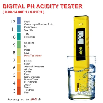 Liels LCD Displejs Digitālais PH-Metrs Testeris Ūdens, Pārtikas Akvārijs Baseins Hidroponika Kabatas Izmēra Pildspalvas Tipa PH Testeri Precizitāti 0.01