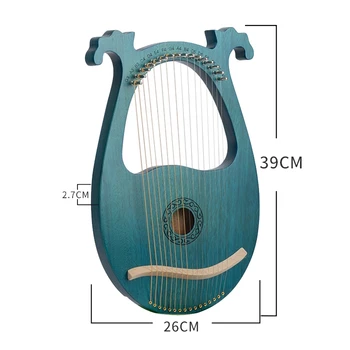 1gb Lira Arfa, 16 String Sarkankoks Ķermeņa Stīgu Instrumentu & 1gb Mūzikas Instrumentu Uzglabāšanas Soma 40X38X6Cm