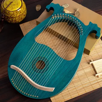 1gb Lira Arfa, 16 String Sarkankoks Ķermeņa Stīgu Instrumentu & 1gb Mūzikas Instrumentu Uzglabāšanas Soma 40X38X6Cm