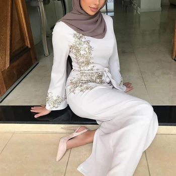 Sievietēm Musulmaņu Dubaija Abaya Garām Piedurknēm Maxi Kleita Ar Ziedu Mežģīnes Frēzēšana Hijab Kaftan