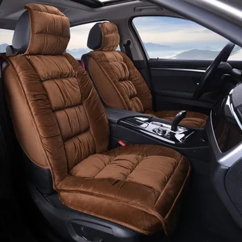 Ziemas Siltā Automašīnu Seat Cover Universal Plīša Spilvenu Mākslīgās Kažokādas Materiāls Auto Sēdekļu Pārvalki Aizsargs Mat Automašīnas salona Piederumi