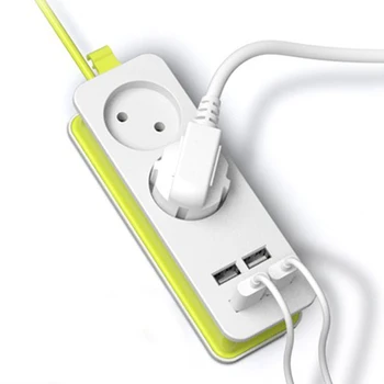 ES Plug Jaudas Sloksnes 2 AC Pievienojiet Ceļojumu Adaptera 1200W Vairākus Portatīvo 4 USB Ports Lādētāja Ligzda 1,5 m, Smartphones, Tabletes