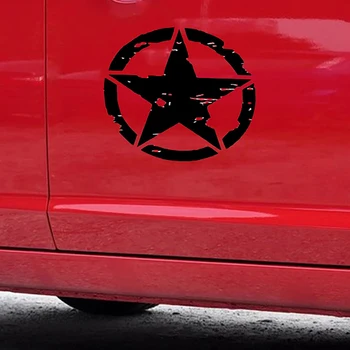 1PC 41CM Militārās Armijas Zvaigžņu Kapuci Decal Uzlīmes Jeep Wrangler JK CJ TJ, YJ Pentagramma Pārsprāgt Cilšu Auto Vāka Uzlīme