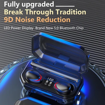 TWS M15 LED Displejs, Bluetooth 5.1 Austiņas ar Uzlādes Lodziņā Ūdensizturīgs Earbuds Ausī Stereo Bass Austiņas Spēļu drop shipping