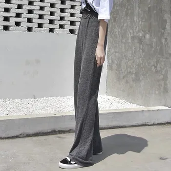 Bikses Sievietēm Pilna Garuma Cietā Gadījuma Zaudēt Slim Harajuku Augstās Jostasvietas Bikses Sieviešu Treniņbikses Plaša Kāju Mīksto Vintage Streetwear