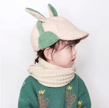 Bērnu cepure siltā sabiezēt klp bērnu savējos ziemas vilnas zēni un meitenes truša ausis aizsardzības vāciņi