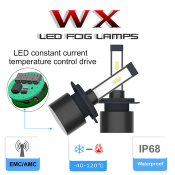 WX-H7 Auto LED Lukturu Spuldzes Miglas lukturi, Super mini 30W 6000K 9000Lm, H1, H3, H4/HB2 880/881/H27 9005/HB3 9006/HB4 H8, H9 H11 5202