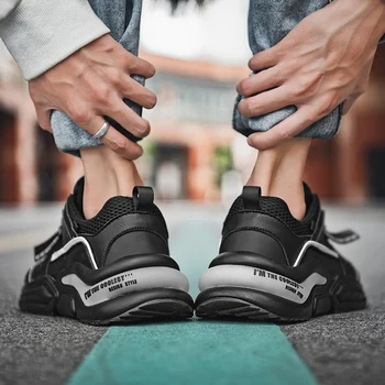 Vīriešu mežģīnes-up ikdienas apavi modes gaisa spilvenu sporta apavi ielas atdzist vīriešu kurpes Zapatos De Hombre āra vulkanizētas apavi