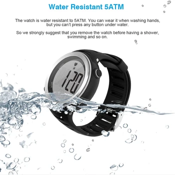 Ūdensizturīgs Sirds ritma Monitors Digitālais pulkstenis Modinātājs Hronometrs Vīrieši Sievietes Āra Darbojas Sporta Pulksteņi ar Krūšu Siksnu