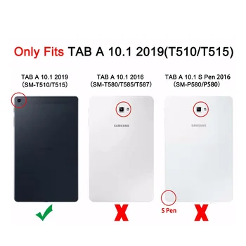 Case For Samsung Galaxy Tab 10.1 2019 T510 T515 SM-T510 SM-T515 Segtu Būtiska Tablete Krāsotas Stāvēt Shell Samsung Tab 10.1