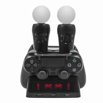 Par PS4 PS MOVE VR Kontrolieris Lādētāju, Dock Staciju, HBP 118 Gamepad Kontrolieris Uzlādes Roktura Pamatnes Statīvu Piederumi