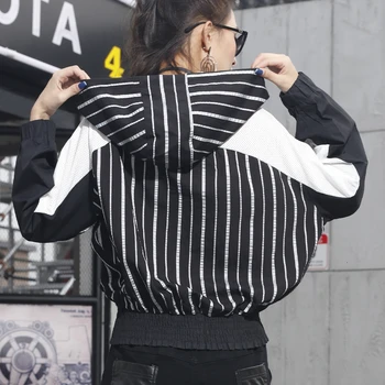 Max LuLu Pavasara 2020. Gadam, Modes Korejas Dāmas Punk Streetwear Sieviešu Kapuci Acs Jakas Ikdienas Svītrainām Īsus Svārkus Sexy Vējjaka