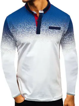 Vīriešu Modes Slīpumu, Golfs Tenisa Krekls ar garām Piedurknēm Quick-Dry Sporta Tee Vienkāršā Kokvilnas T-Krekls Topi