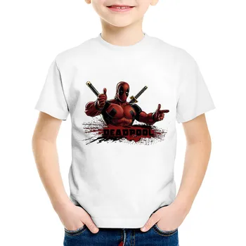 Anime Drukāt Deadpool Bērniem Smieklīgi T-krekli Bērniem Atdzist Vasaras Īsām Piedurknēm Tees Zēni/Meitenes Gadījuma Liels no Augšas, Zīdaiņu Apģērbs,HKP314
