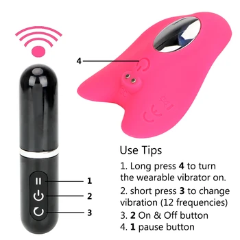 OLO 12 Frekvences Valkājamas Biksīšu Vibrators G Spot Klitora Stimulators Pieaugušo Produkti Seksa Rotaļlieta Sievietēm Bullet Tālvadības pults