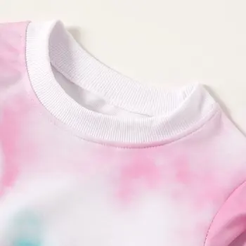 Rudens Ziemas Baby Meitenes Māmiņa Un Man Tie Krāsoti T-krekls Ģimenes Izskatu Saskaņojot ar garām Piedurknēm T Mātes Meita, sporta Krekli, Topi