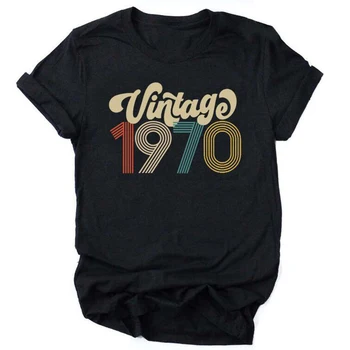 Vintage 1975 Sieviešu T 46th Dzimšanas dienu Harajuku Tee Kreklu Femme Tumblr Īsām Piedurknēm Puse Topi Modes Apģērbu Dropshipping