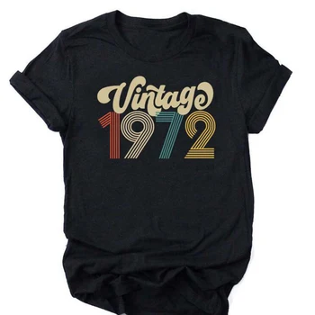 Vintage 1975 Sieviešu T 46th Dzimšanas dienu Harajuku Tee Kreklu Femme Tumblr Īsām Piedurknēm Puse Topi Modes Apģērbu Dropshipping