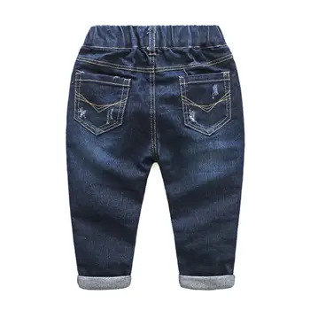 Bērnu džinsu bērnu kokvilnas zilās džinsa bikses mazais zēns outwear bērniem elastīga vidukļa bikses pavasara cēloņu bikses zīdaiņu drēbes pa