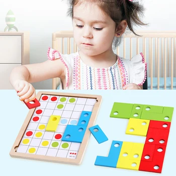 Koka Krievu Lodziņā Bērnu Agrīnās Izglītības Rotaļlietas, Krāsains Spēle Ēkas Darbvirsmas Gadījuma Rotaļlietas Krievijas Tetris Puzzle Rotaļlietas