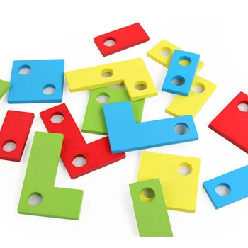 Koka Krievu Lodziņā Bērnu Agrīnās Izglītības Rotaļlietas, Krāsains Spēle Ēkas Darbvirsmas Gadījuma Rotaļlietas Krievijas Tetris Puzzle Rotaļlietas