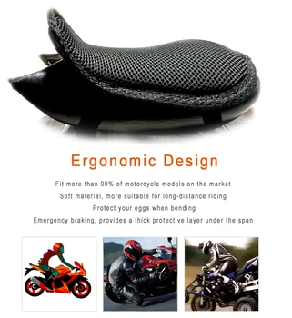 REESSOR Motociklu sabiezējums Seat Cover universal dzesēšana spilvenu siltumizolācijas un saules aizsardzības 3d spilveni vasaras