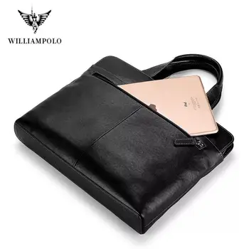 Williampolo jaunu ādas biznesa portfelis vīriešu ikdienas pleca soma, vīriešu messenger soma portatīvo vīriešu ceļojumu soma