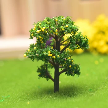 20Pcs/Daudz Modelis Augļu Koku plastmasas Ainavu Arhitektūras Vilcienu Izkārtojumu Dārza Dekorācijas Miniatūras Rotaļu Trīs Krāsas