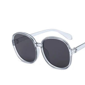 Lielgabarīta Apaļā Rāmja Sieviešu, Vīriešu Saulesbrilles Tan Pelēka Objektīva UV400 Acu Aizsardzība Meitene Sexy Dāmas Modes Āra Brilles