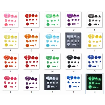 JCD 20 komplekti Gamecube Kontrolieris Mod Krāsains Pilnu pogu iestatīt ar Y X A B NGC pogu set