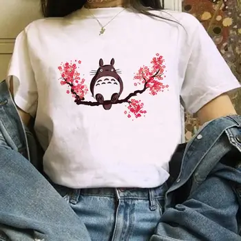 Totoro Harajuku Ulzzang T-krekls Studio Ghibli Kawaii iespiests T-krekls Hayao Miyazaki un Chihiro T-krekls karikatūra tee