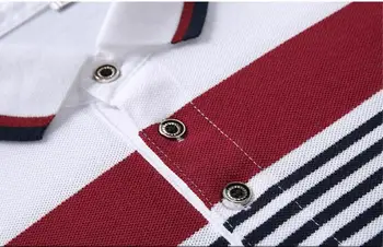 Jeetoo Vīriešu Polo Krekls 2019 Vasaras Vīriešu Biznesa Gadījuma Elpojošs Svītrainām Īsām Piedurknēm Polo Krekls Tīras Kokvilnas Darba Apģērba Polos