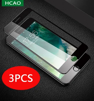 HCAO iPhone 7 Ekrāna Aizsargs Pilnībā Segtu Stikla 3PCS iPhone SE2020 Aizsardzības Stiklu iPhone 7Plus 8 6 6s 7Plus