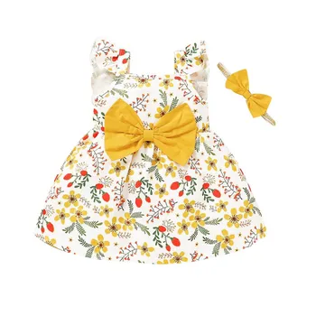 Zīdaiņu Vasaras Kleita Meitene Princese Toddler Baby Girl Kleitas, Kāzu Puse Džinsa Apģērbu Tērpiem Vestidos Vebes Cepure