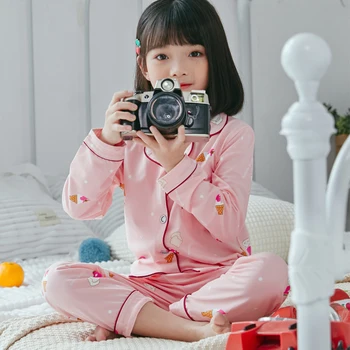 Bērnu Pidžamas 2020. Gadam, Rudens Ziemas Meiteņu Sleepwear Naktsveļu Bērnu Drēbes Dzīvnieku Karikatūra Liela Meitene Pajama Komplekti Kokvilnas meiteņu Pidžamas