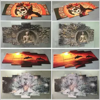 Mākslas Moduļu Izdrukā Plakātu Sienas Attēlu Audekls Mājas Apdares 5 Panelis Animāciju Naruto Viesistabas Modernās Mākslas Gleznas