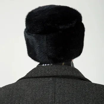 CAMOLAND Vīriešu Ziemas Siltā Cepure krievijas Ushanka Cepures Mākslīgās Kažokādas Aizsargs Auss Klp Vīriešu Bumbvedējs, Cepure, Melns Armijas Cepures