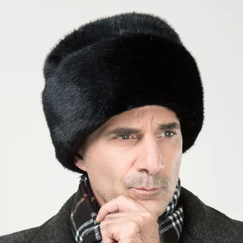 CAMOLAND Vīriešu Ziemas Siltā Cepure krievijas Ushanka Cepures Mākslīgās Kažokādas Aizsargs Auss Klp Vīriešu Bumbvedējs, Cepure, Melns Armijas Cepures