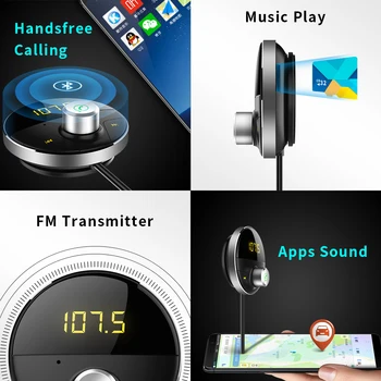 KORSEED Bluetooth, FM Modulators Auto MP3 Atskaņotājs, Brīvroku sistēmas, Audio, USB, SD TF Kartes, FM Raidītājs CarKit Auto Skaļruni USB Adapteri