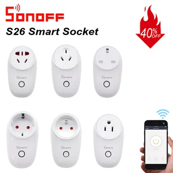Sonoff S26 Smart WiFi Slēdzis Plug ES ASV LIELBRITĀNIJA ĀS Standarta Smart Home Saprātīga Kārba Strādā Ar Alexa, Google Home IFTTT eWeLink