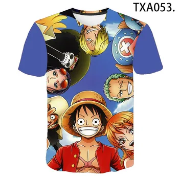 2020. gada Vasarā Viena Gabala 3D T krekls, Zēns, Meitene Kids Modes Streetwear Vīriešiem, Sievietēm, Bērniem Iespiests T-krekls Karikatūra Anime Topi Tee