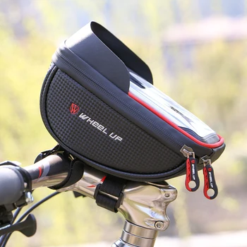 RITEŅU AUGŠU velosipēdu soma, neilona ūdensizturīgs top cauruļu rāmi, velo stūres soma 6.0 collu touch screen velosipēdu grozu velosipēdu piederumi