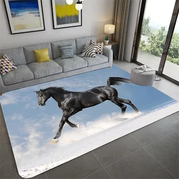 Zirgu Modelis Lielu 3D Mat Dzīvojamās Istabas Dzīvnieku Iespiesti Zonā, Paklājs Guļamistabā Sūklis Gultas Mat Ieejas Durvīm Paklājs Mazgājams