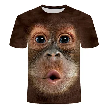 Jautri jaunums dzīvnieku cūka, govs, suns orangutan aitu sērijas T-krekls vīriešiem un sievietēm 3D iespiests T krekls Harajuku stils t-krekls vasaras top