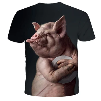 Jautri jaunums dzīvnieku cūka, govs, suns orangutan aitu sērijas T-krekls vīriešiem un sievietēm 3D iespiests T krekls Harajuku stils t-krekls vasaras top